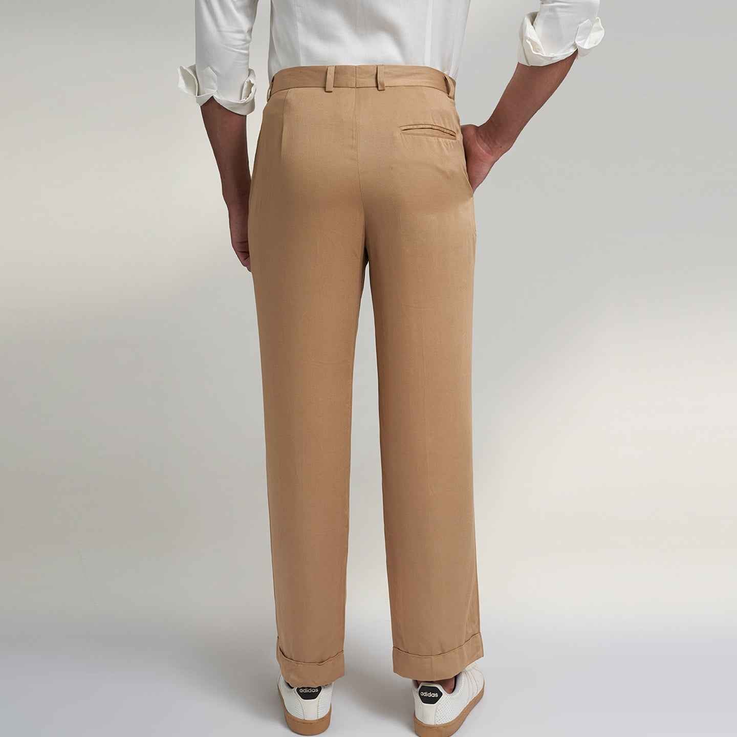 ORGANIC LOTUS FABRIC BEIGE COLOR TROUSER