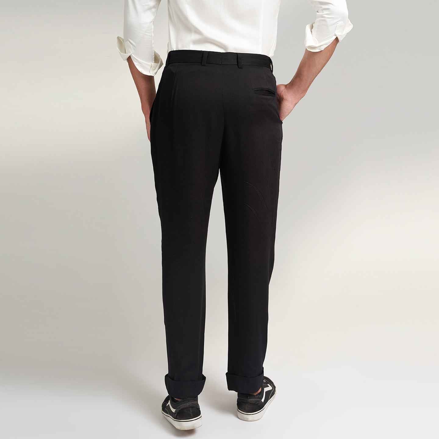 ORGANIC LOTUS SILK FABRIC BLACK TROUSER
