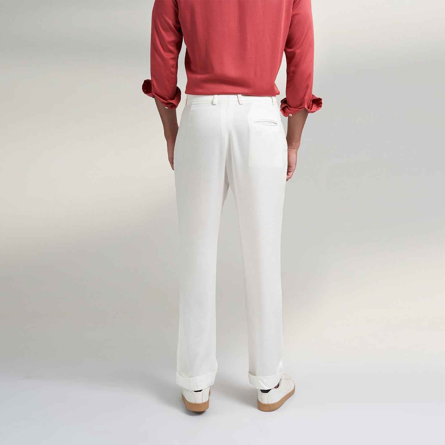 ORGANIC LOTUS FABRIC OFF WHITE TROUSER PANT