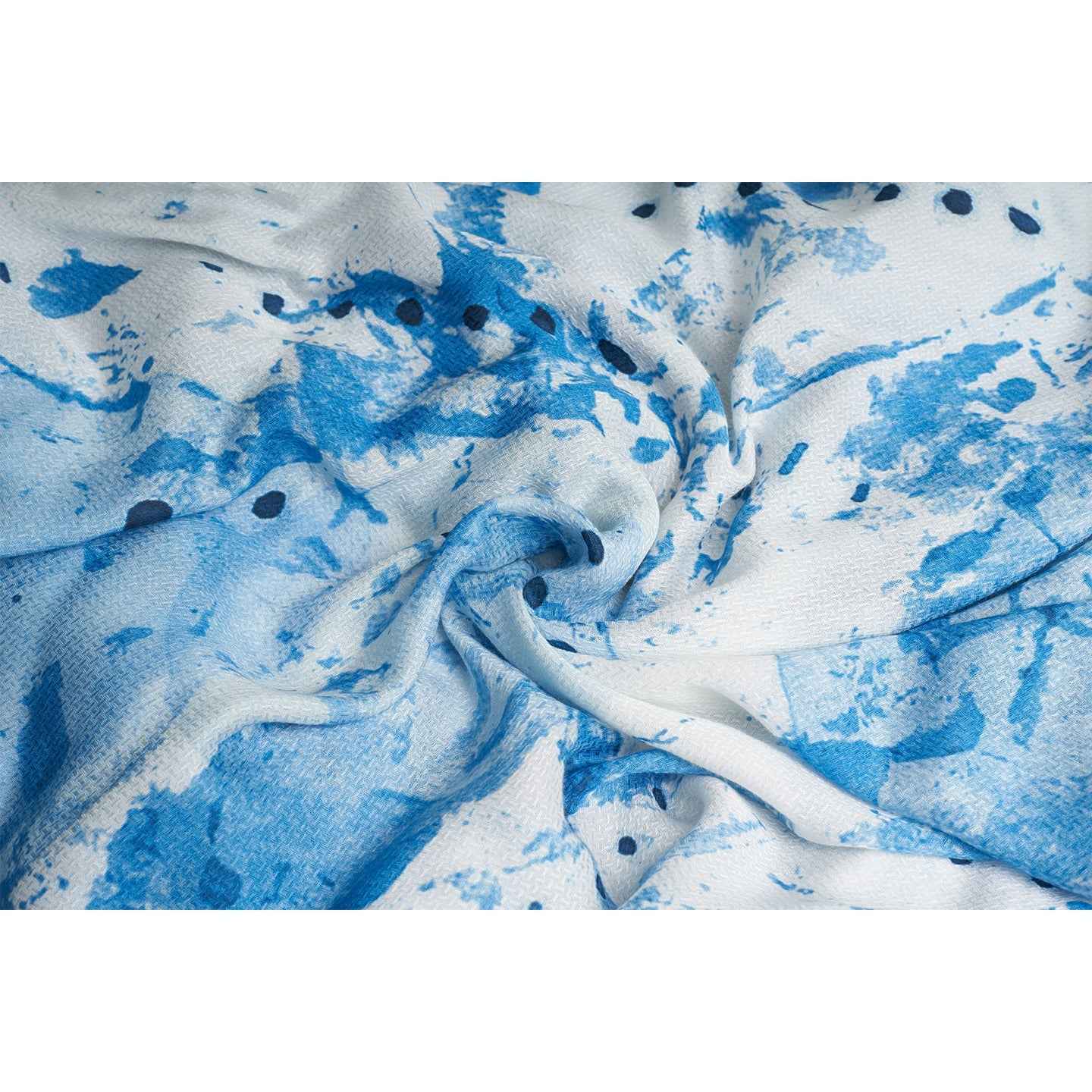 ORGANIC ALOE VERA FABRIC BLUE AND WHITE SCARF