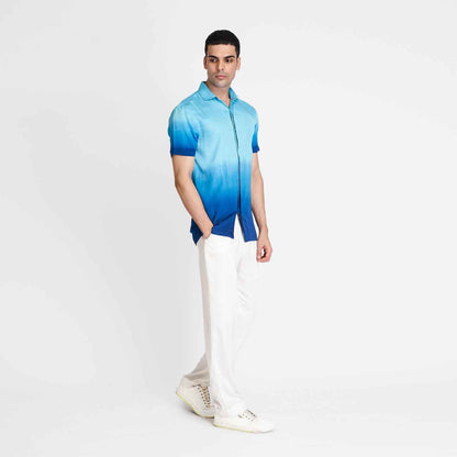 ORGANIC BLUE OMBRE MEN'S SHIRT