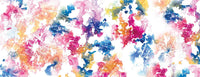Flat detail of the multicolor watercolor splash print on the scarf fabric