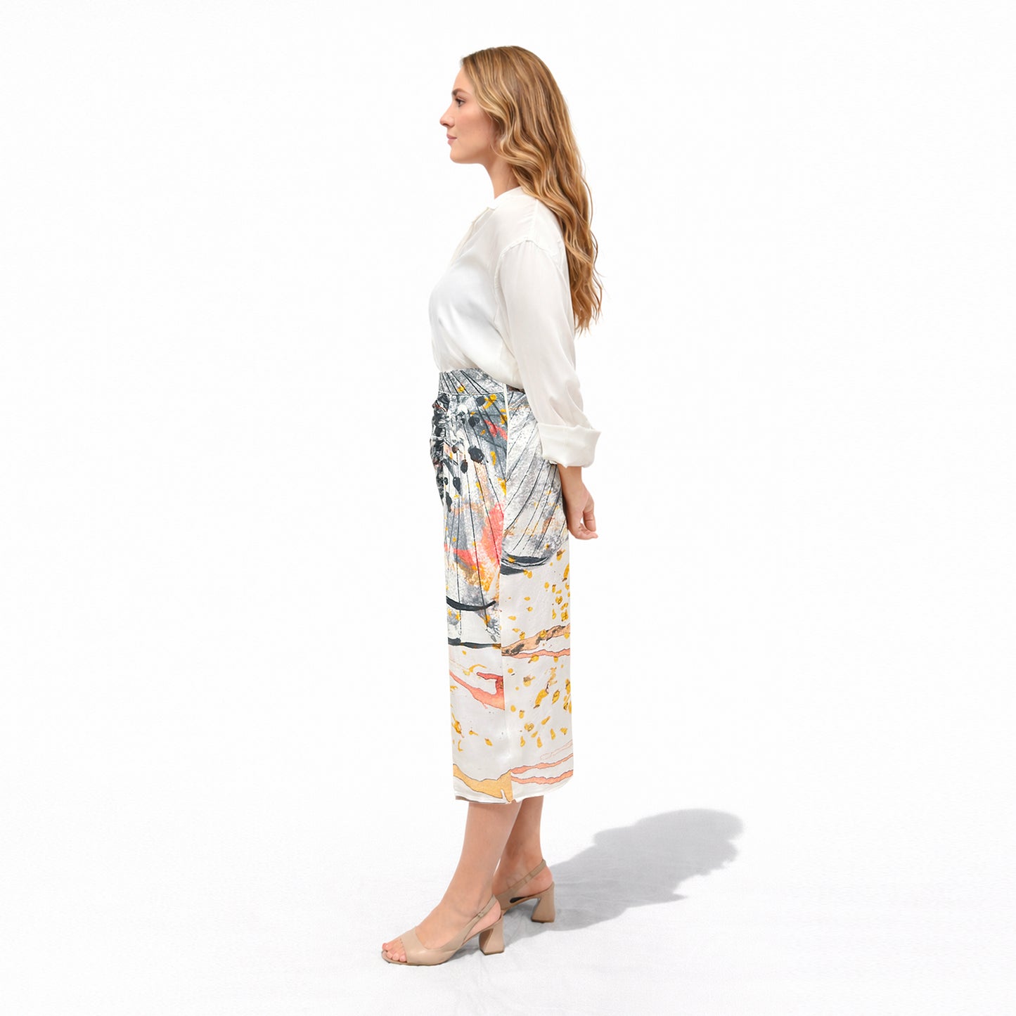 Poppy Peach  Drip Skirt