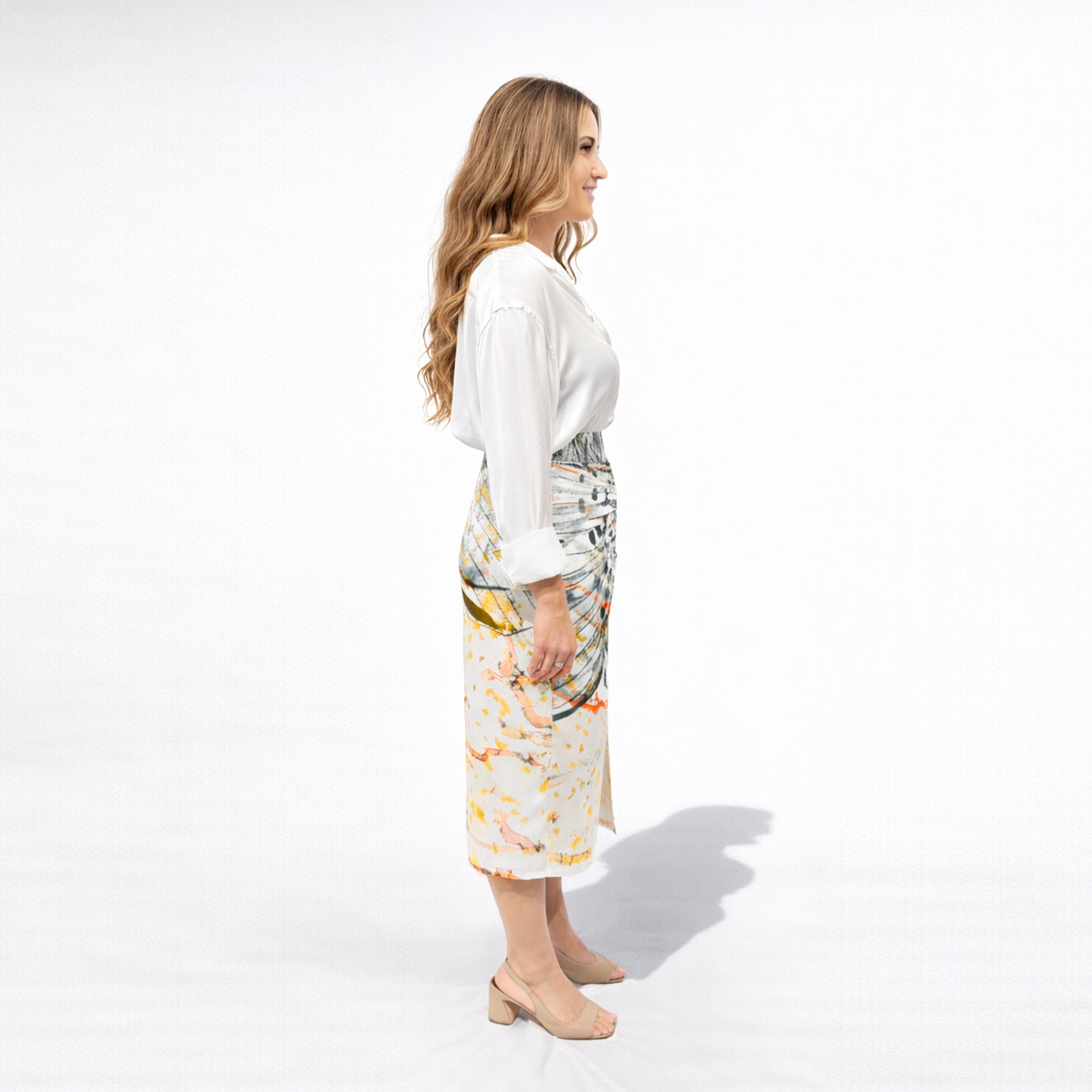 Poppy Peach  Drip Skirt