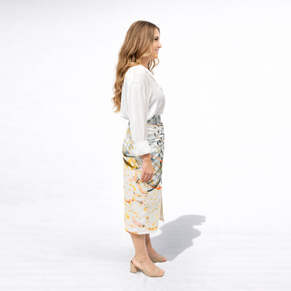 Poppy Peach  Drip Skirt