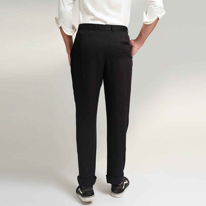 ORGANIC LOTUS SILK FABRIC BLACK TROUSER