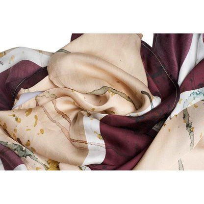 ORGANIC ROSE PETAL FABRIC PINK AND WHITE SCARF