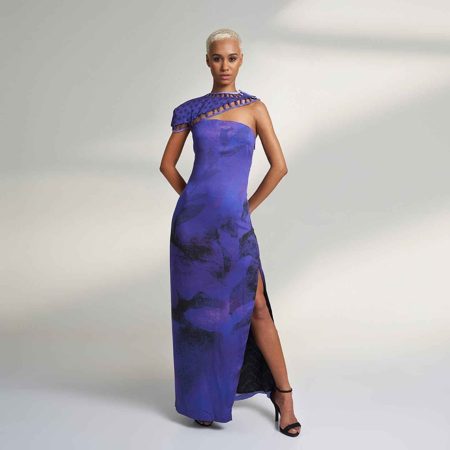 Long Purple Cocktail Dress | Lotus SILK | Limited Edition