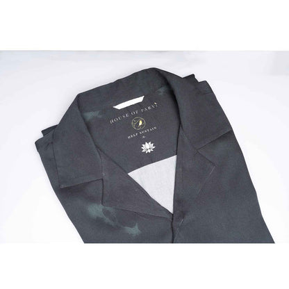 ORGANIC LOTUS FABRIC PRINTED BLACK AND GREY SHIRT
