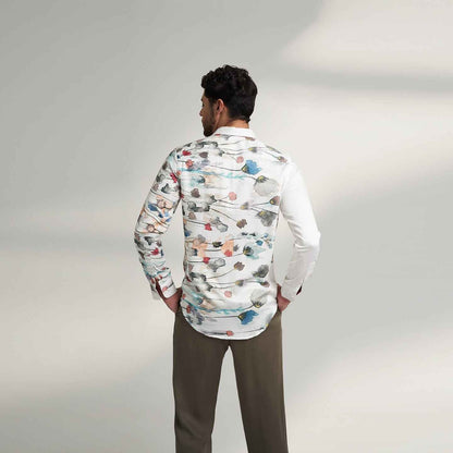 ORGANIC LOTUS FABRIC WHITE FLORAL SHIRT